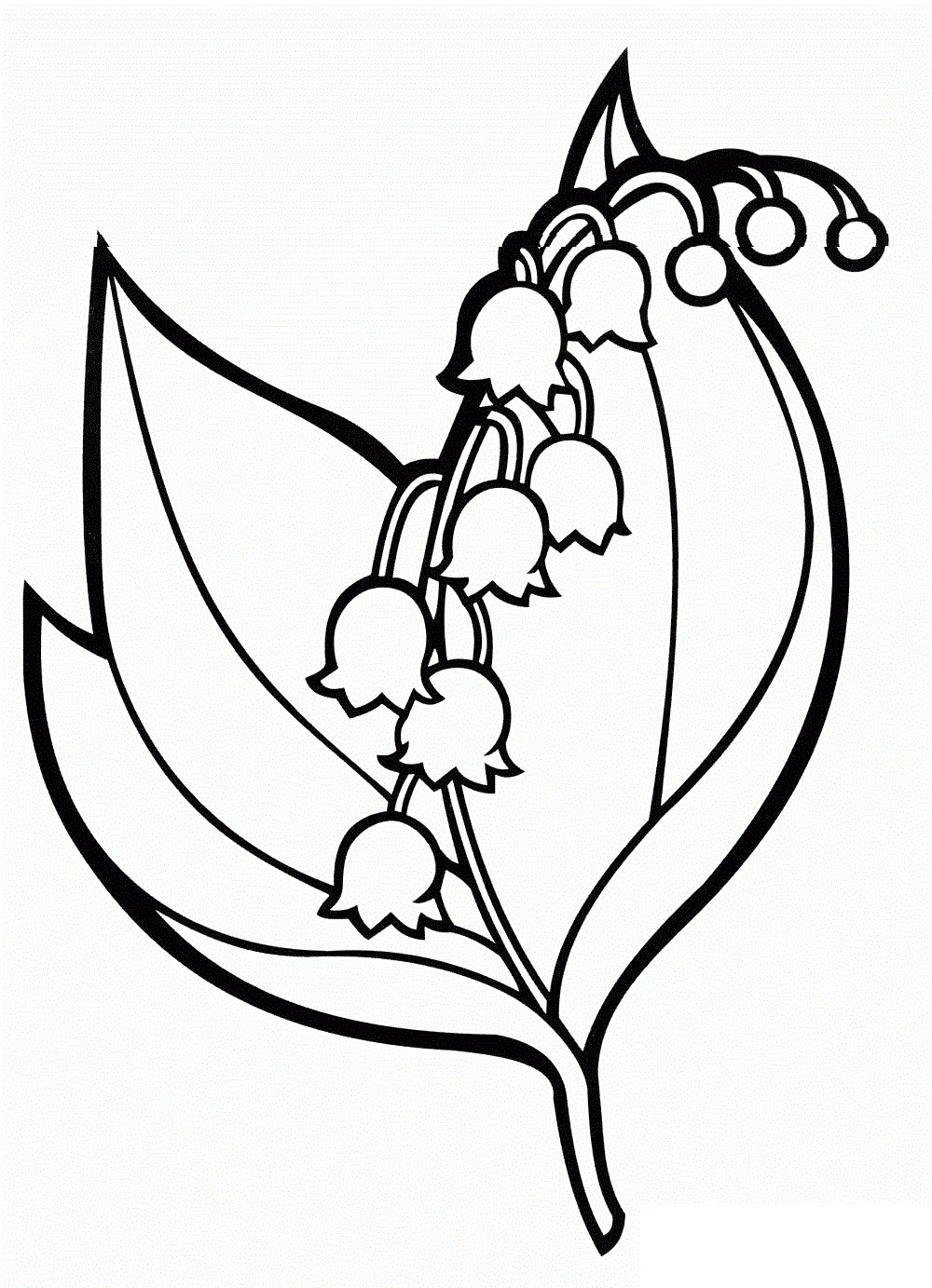 Coloriage Muguet De Main Fleur Porte Bonheur - Muguet 1er mai à imprimer